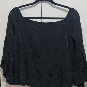 Elegant Black Floral Women's Top